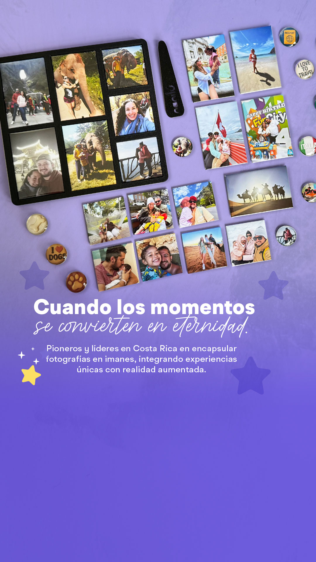 Nanilu: Cuando los momentos se convierten en eternidad. Pioneros y líderes en Costa Rica en encapsular fotografías en imanes, integrando experiencias únicas con realidad aumentada.